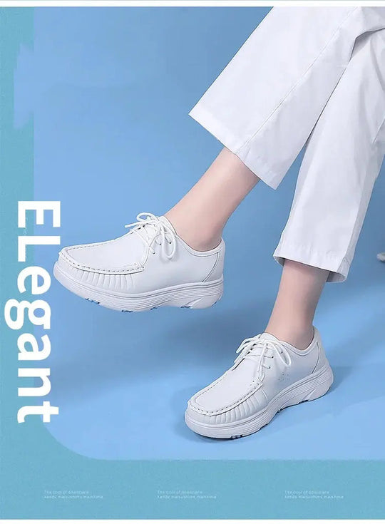 STRONGSHEN, white platform shoes, women's nursing shoes, light and comfortable casual work shoes, women's fashion slip-on shoes MedSurgery Store For Digital Health