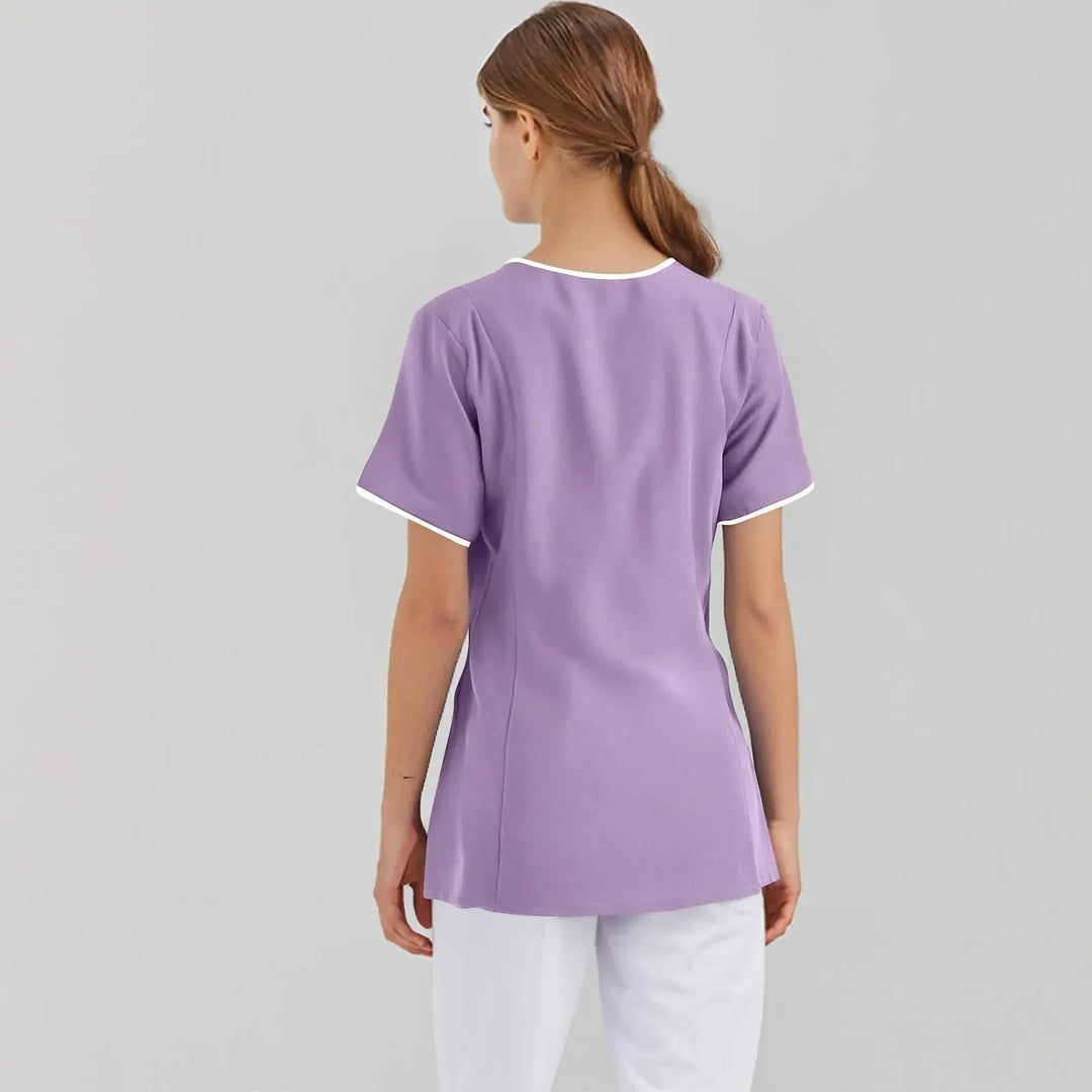 Filipina Medical Elite ISHOWTIENDA - Ergonomic Short Sleeve Clinical Uniform with V-Neck CJdropshipping
