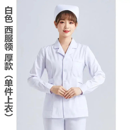 Elite White Nurse Uniform - Women's Short Sleeve Adjustable Scrub Top CJdropshipping