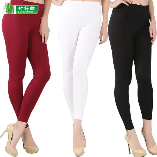 Women's bamboo fiber stretch leggings, nine point pants, casual, plus size, spring, summer and fall, new from 2024 DSers Fulfillment