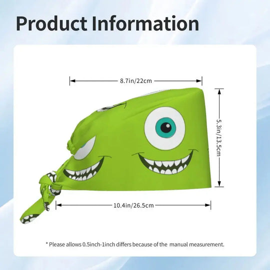 Customized adjustable work cap with Monsters University cartoon, surgical cap for men and women, surgical cap for nursing, doctor and surgeon MedSurgery Store For Digital Health