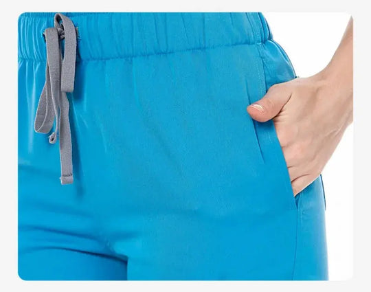 Work top, doctor and nurse uniform, single pants with more pockets, Dental scrub pants, Unisex scrubs, 3 piece set CJdropshipping