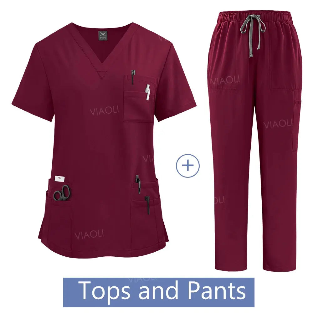 Women's medical uniform, Hospital work gown set, wholesale, nursing uniforms, pharmacy and health care clinic workwear CJdropshipping