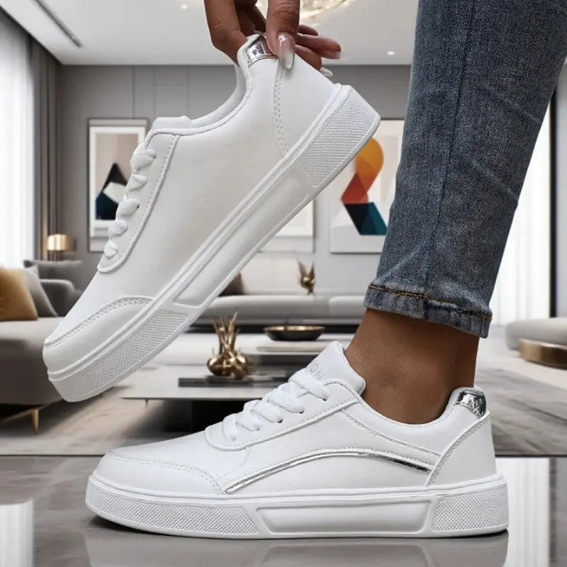 Stylish white low top sneakers for women, lightweight, breathable, fashionable, practical, casual, fashionable aesthetic running shoes MedSurgery Store For Digital Health