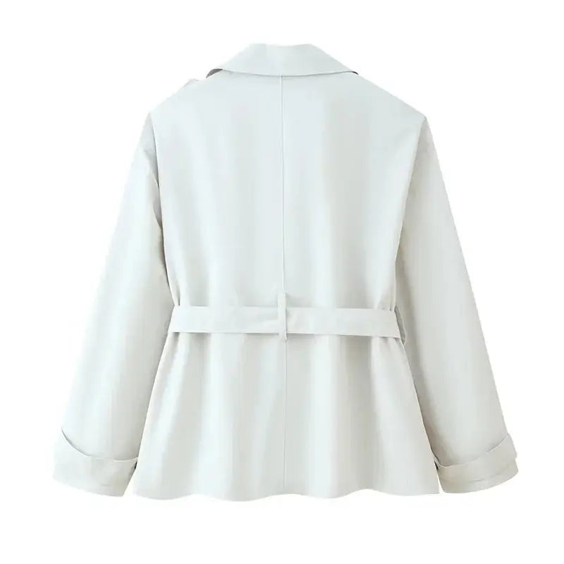 Women's trench coat, new cropped coat with belt, lapel, stylish casual top for women 2025 MedSurgery Store For Digital Health