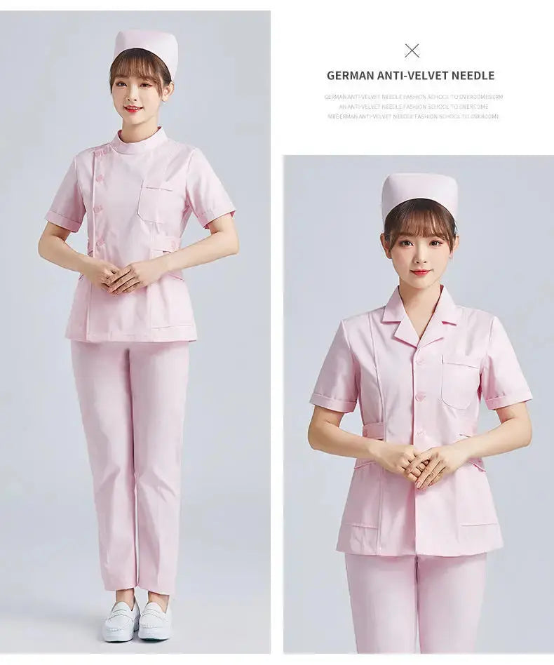 Elite White Nurse Uniform - Women's Short Sleeve Adjustable Scrub Top CJdropshipping