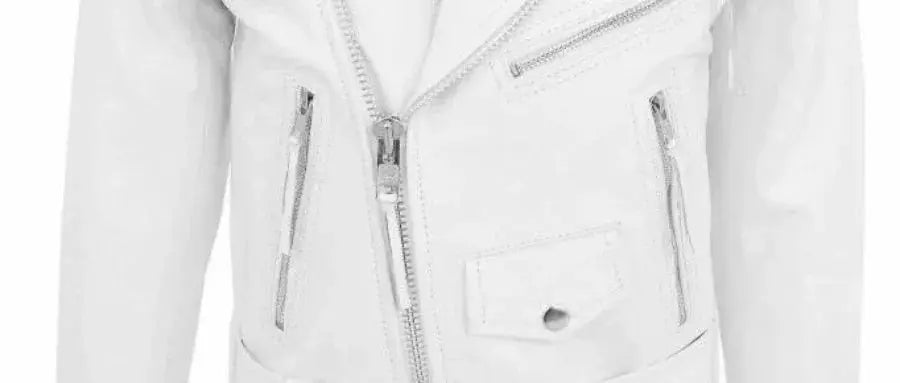 Men's White PU Leather Jacket, Long Sleeve Motorcycle Punk Style Coat, Autumn Winter MedSurgery Store For Digital Health