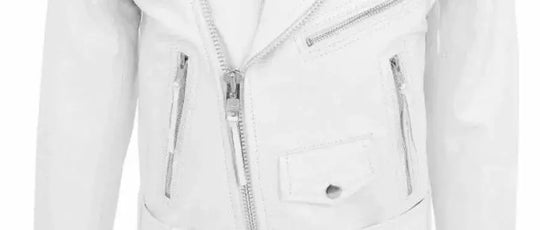 Men's White PU Leather Jacket, Long Sleeve Motorcycle Punk Style Coat, Autumn Winter MedSurgery Store For Digital Health