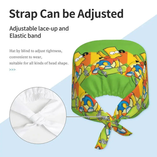 Customized The Simpsons Cartoon Cartoon Medical Staff Scrubs Hat Men Women Doctor Nursing Surgical Scrub Caps MedSurgery Store For Digital Health