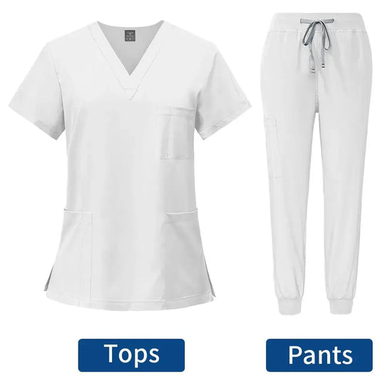 Women's tight fitting medical uniform, gown sets, nursing accessories, hospital surgery gowns, Dental clinic, beauty salon, CJdropshipping workwear.