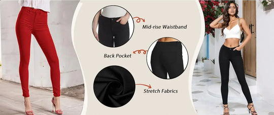 Women's cotton stretch jeans, casual pants, white, ultra-stretchy, comfortable, for work MedSurgery Store For Digital Health