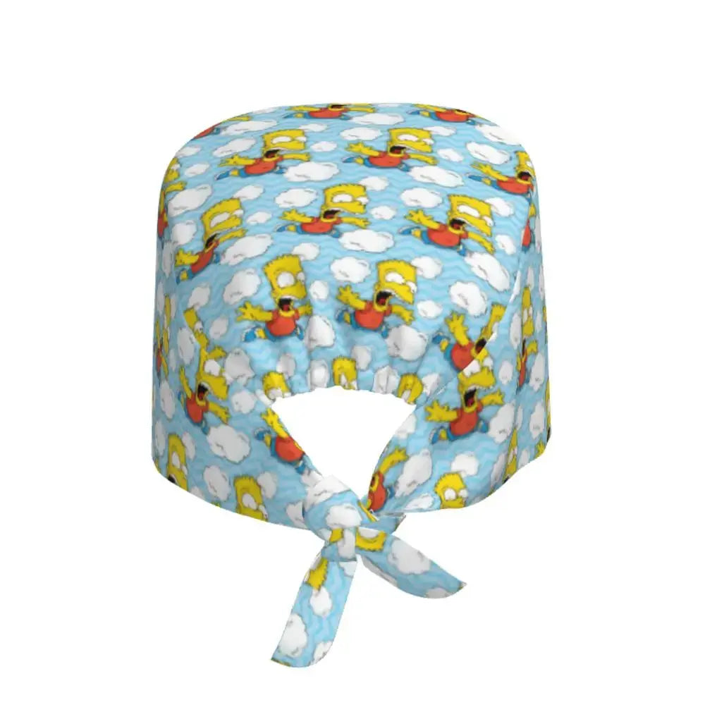 Customized The Simpsons Cartoon Cartoon Medical Staff Scrubs Hat Men Women Doctor Nursing Surgical Scrub Caps MedSurgery Store For Digital Health