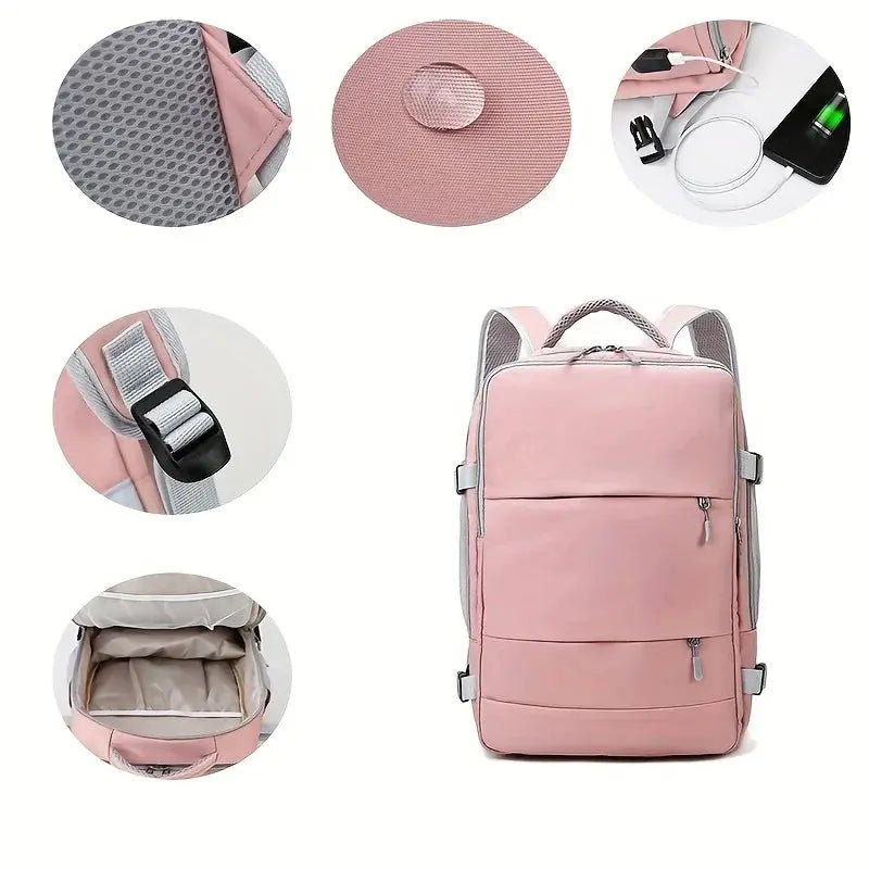 Women's large capacity travel backpack, multifunction, shoe storage, multi-layer, dry and wet separation, waterproof MedSurgery Store For Digital Health