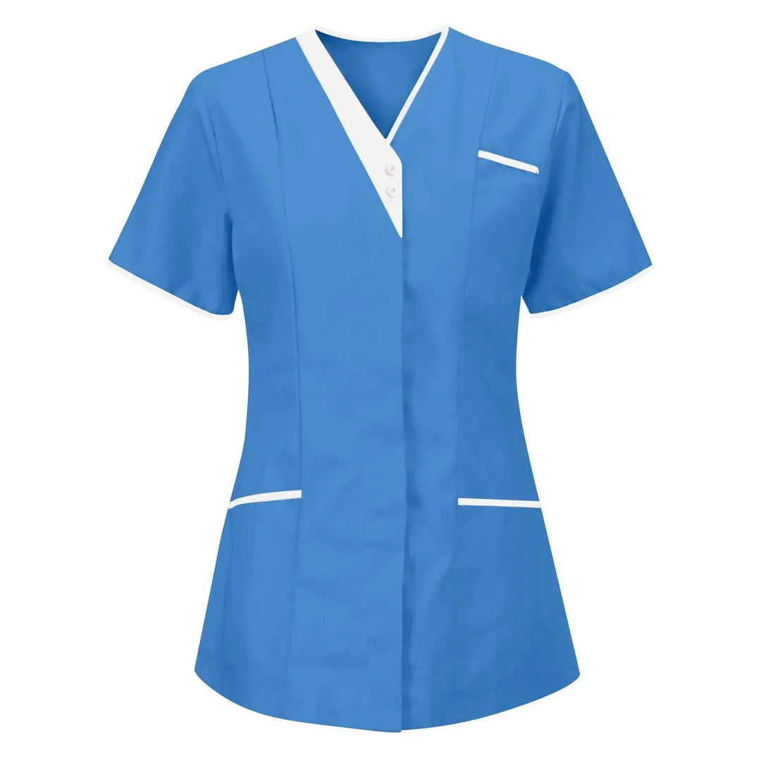 Filipina Medical Elite ISHOWTIENDA - Ergonomic Short Sleeve Clinical Uniform with V-Neck CJdropshipping