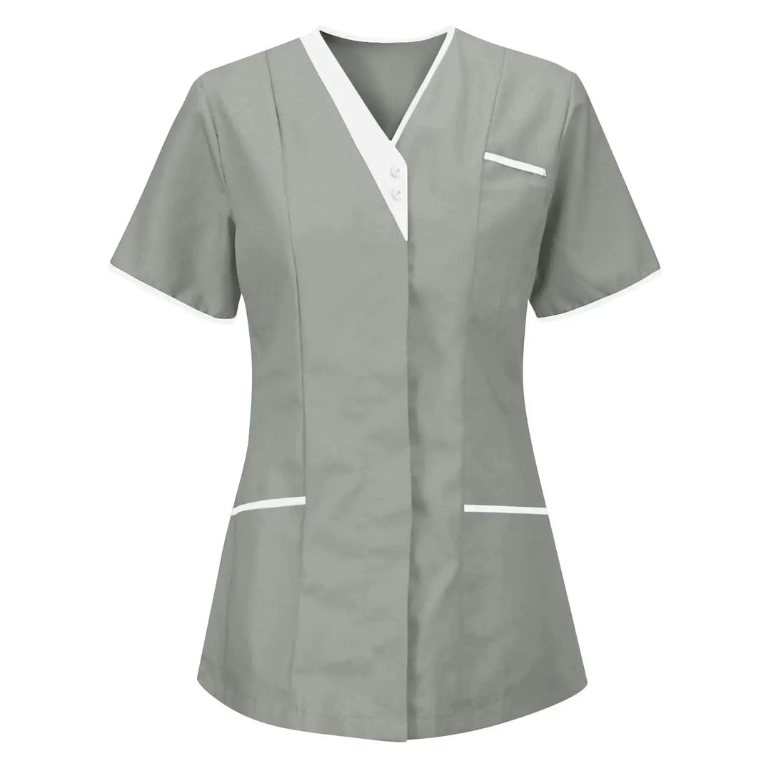 Filipina Medical Elite ISHOWTIENDA - Ergonomic Short Sleeve Clinical Uniform with V-Neck CJdropshipping