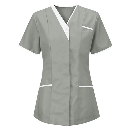 Filipina Medical Elite ISHOWTIENDA - Ergonomic Short Sleeve Clinical Uniform with V-Neck CJdropshipping