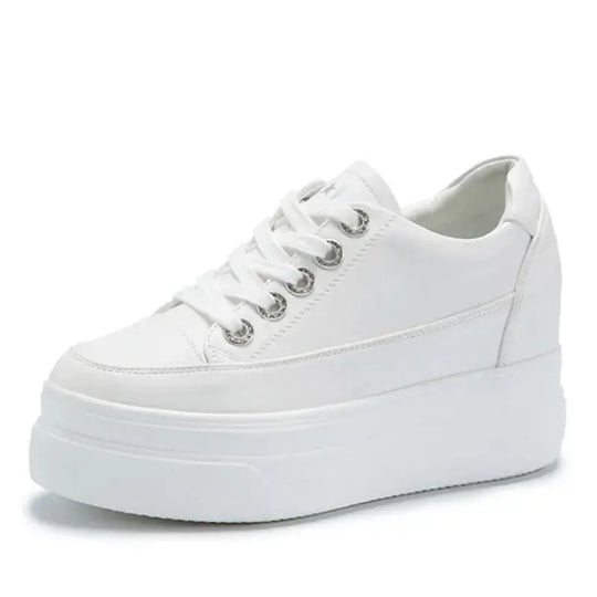 chaussures ete femme espadrille femme basket femme compensé Women's casual sneakers, breathable and comfortable white shoes with 8CM heels, platform height rise, Fall, 2022 MedSurgery Store For Digital Health