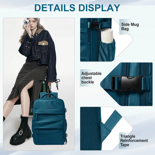 Women's travel backpack, carry-on backpack, TSA flight approved laptop backpack, college nurse bag, casual weekend backpack MedSurgery Store For Digital Health