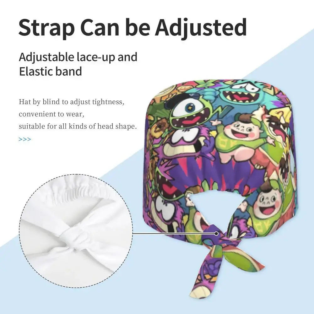 Customized adjustable work cap with Monsters University cartoon, surgical cap for men and women, surgical cap for nursing, doctor and surgeon MedSurgery Store For Digital Health