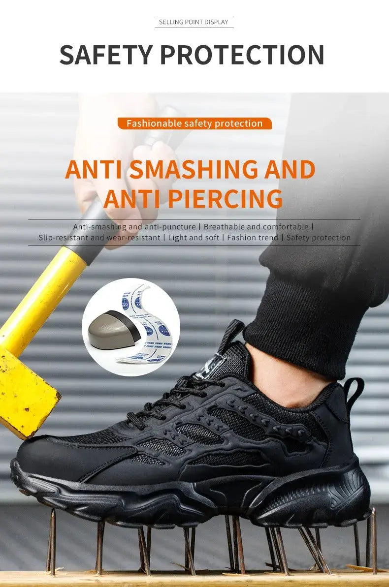 White safety shoes for men and women, shockproof, anti-puncture, anti-puncture, insulation, 6kv, wear-resistant, black, white, breathable, lightweight MedSurgery Store For Digital Health