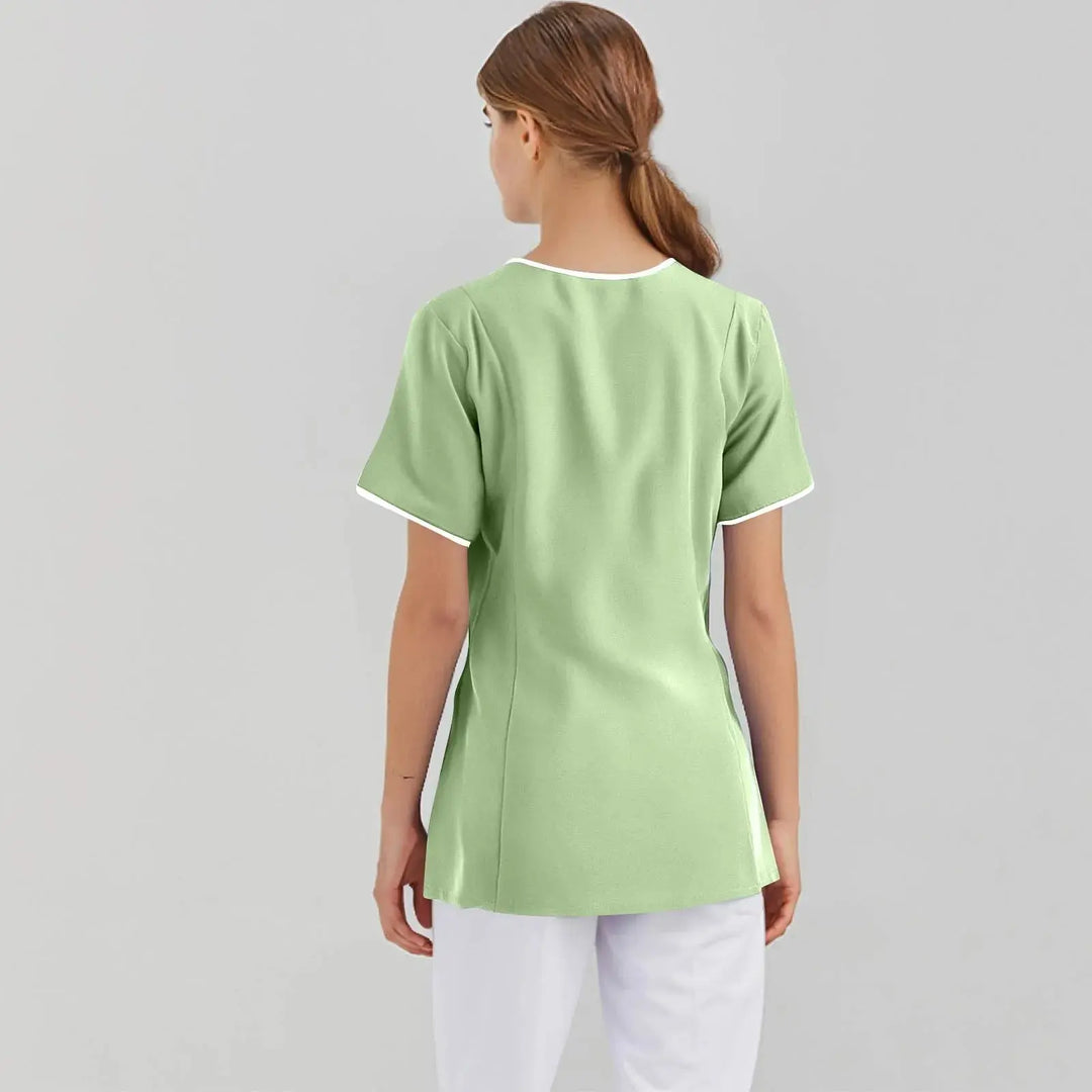 Filipina Medical Elite ISHOWTIENDA - Ergonomic Short Sleeve Clinical Uniform with V-Neck CJdropshipping