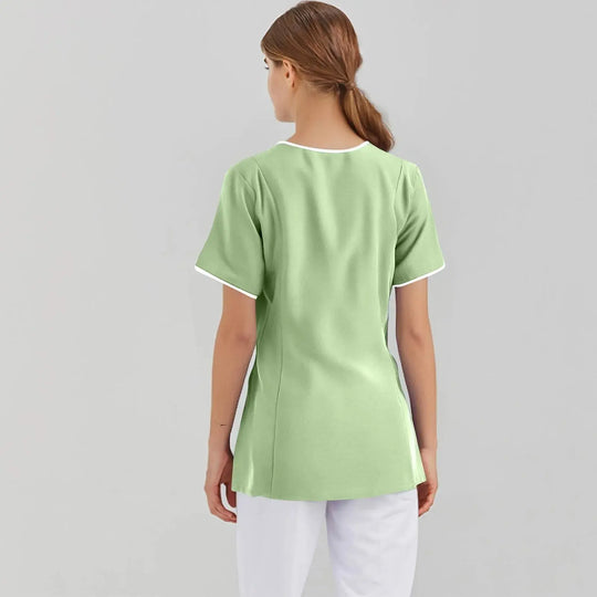 Filipina Medical Elite ISHOWTIENDA - Ergonomic Short Sleeve Clinical Uniform with V-Neck CJdropshipping