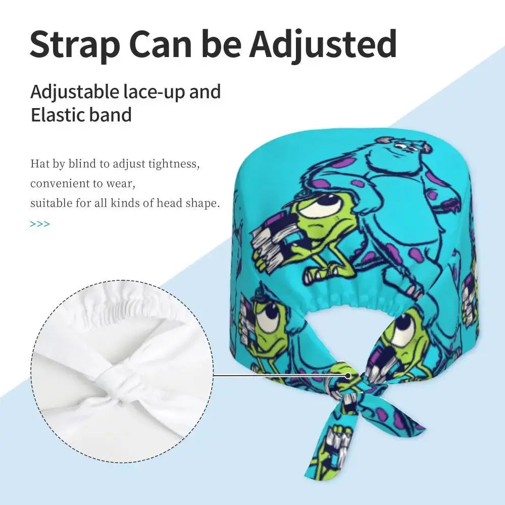 Customized adjustable work cap with Monsters University cartoon, surgical cap for men and women, surgical cap for nursing, doctor and surgeon MedSurgery Store For Digital Health