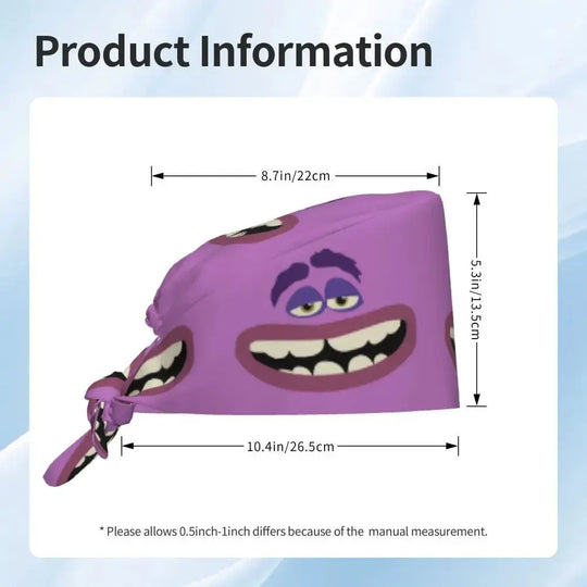 Customized adjustable work cap with Monsters University cartoon, surgical cap for men and women, surgical cap for nursing, doctor and surgeon MedSurgery Store For Digital Health