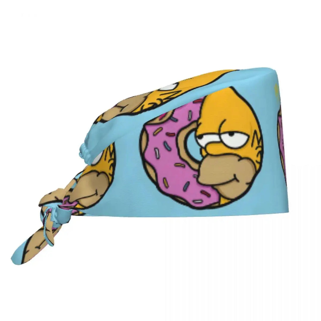 Customized The Simpsons Cartoon Cartoon Medical Staff Scrubs Hat Men Women Doctor Nursing Surgical Scrub Caps MedSurgery Store For Digital Health
