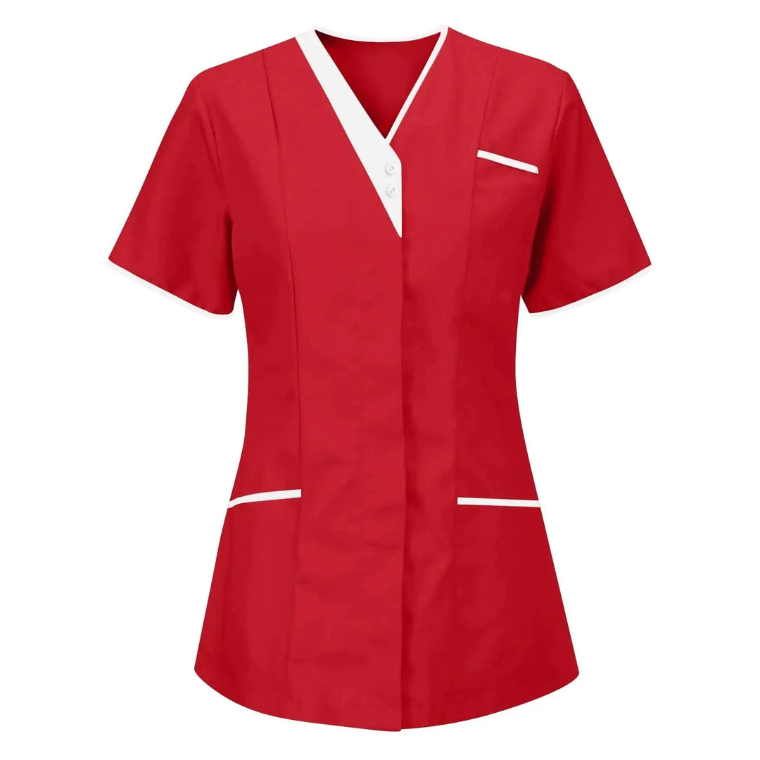 Filipina Medical Elite ISHOWTIENDA - Ergonomic Short Sleeve Clinical Uniform with V-Neck CJdropshipping