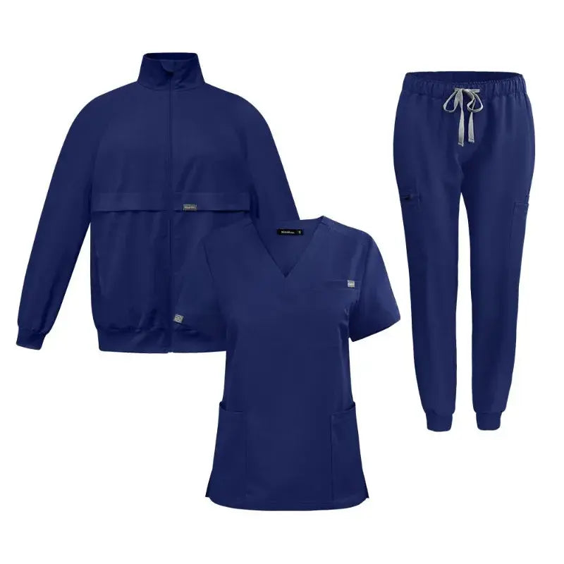 Work top, doctor and nurse uniform, single pants with more pockets, Dental scrub pants, Unisex scrubs, 3 piece set CJdropshipping