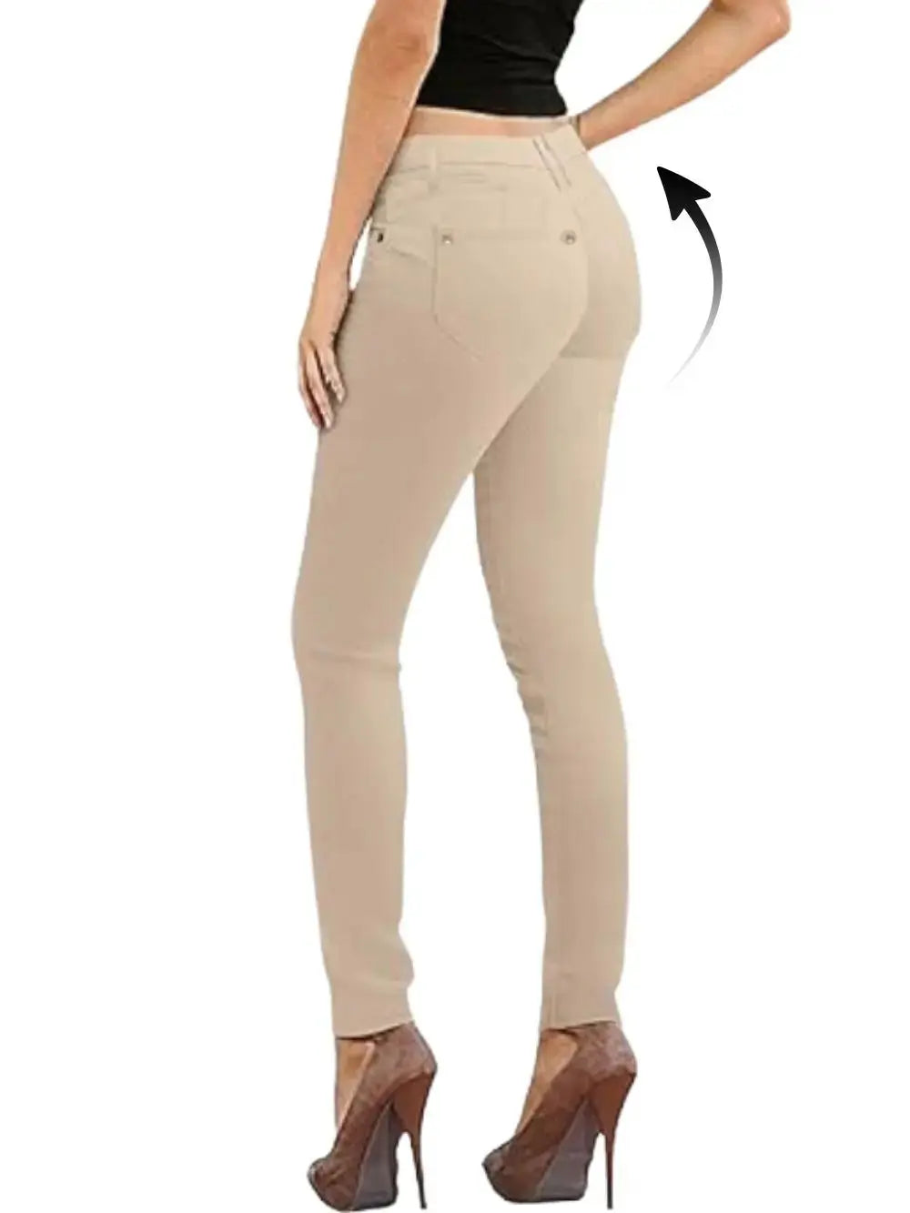 Women's cotton stretch jeans, casual pants, white, ultra-stretchy, comfortable, for work MedSurgery Store For Digital Health