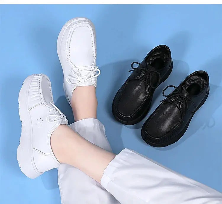 STRONGSHEN, white platform shoes, women's nursing shoes, light and comfortable casual work shoes, women's fashion slip-on shoes MedSurgery Store For Digital Health