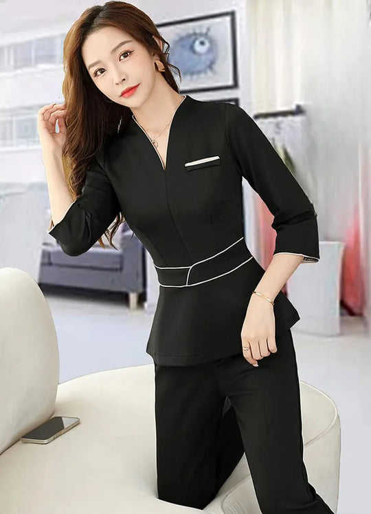 Summer aesthetic uniform, short sleeve beauty salon suit, women's spa beautician clothing, Hotel massage workwear, Korean jumpsuits-BC MedSurgery Store For Digital Health