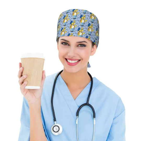 Personalized adjustable work cap with brain explosion, Simpsons surgical cap, surgical cap for nursing, doctor, surgeon, for Chef MedSurgery Store For Digital Health