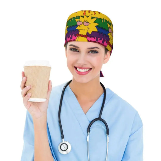 Personalized adjustable work cap with brain explosion, Simpsons surgical cap, surgical cap for nursing, doctor, surgeon, for Chef MedSurgery Store For Digital Health
