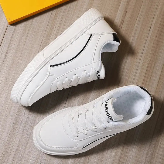 Women's white shoes, white slate lace-up casual flat shoes, PU leather walking shoes, thick sole, luxury outdoor fashion MedSurgery Store For Digital Health