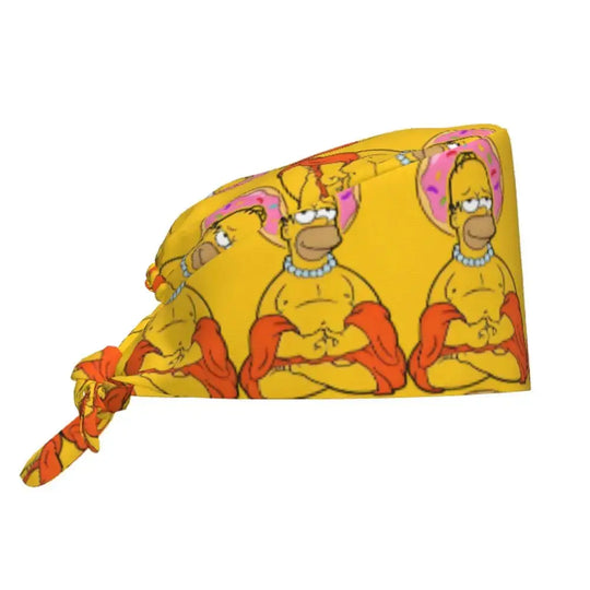 Customized The Simpsons Cartoon Cartoon Medical Staff Scrubs Hat Men Women Doctor Nursing Surgical Scrub Caps MedSurgery Store For Digital Health