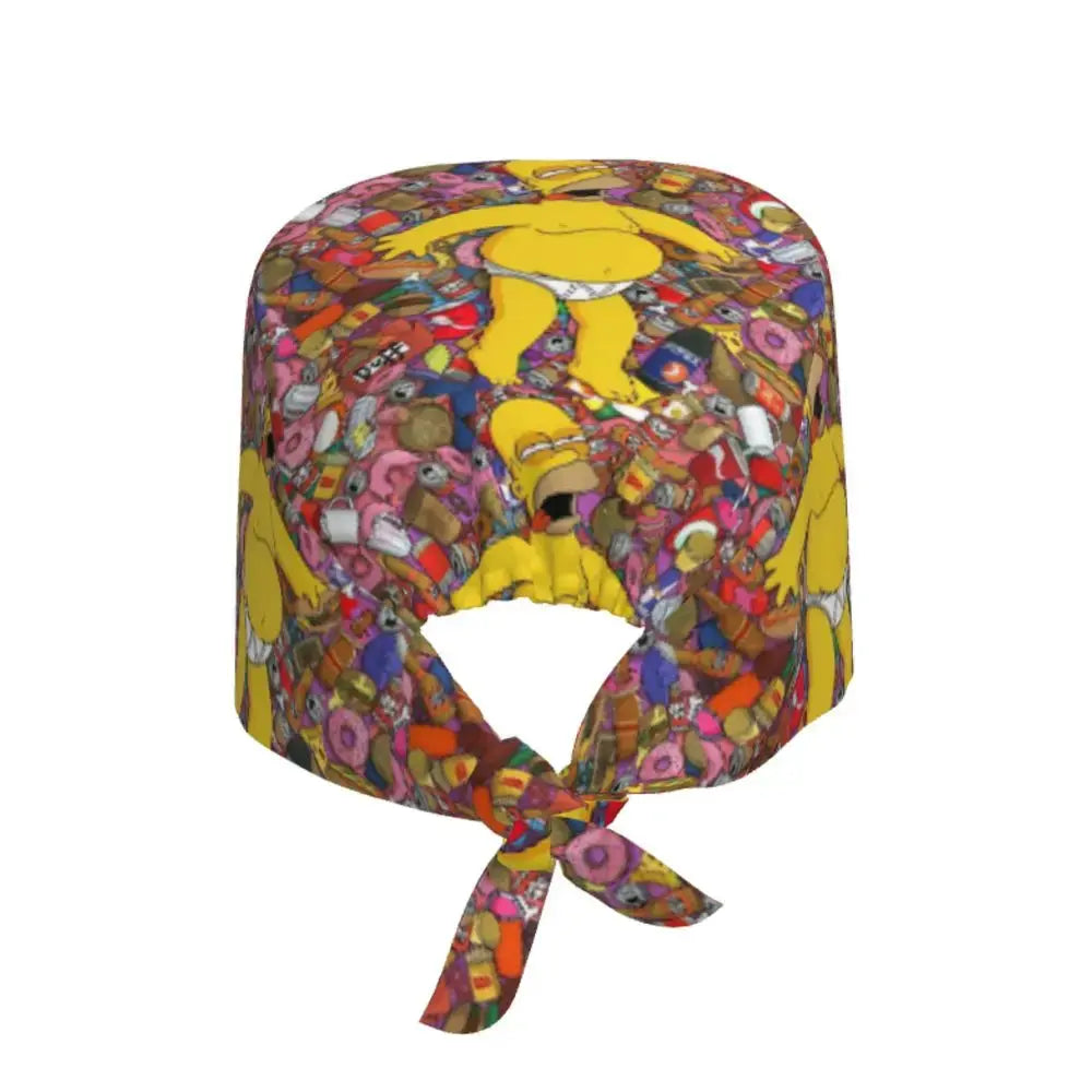 Customized The Simpsons Cartoon Cartoon Medical Staff Scrubs Hat Men Women Doctor Nursing Surgical Scrub Caps MedSurgery Store For Digital Health