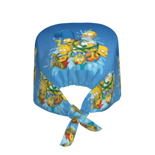 Customized The Simpsons Cartoon Cartoon Medical Staff Scrubs Hat Men Women Doctor Nursing Surgical Scrub Caps MedSurgery Store For Digital Health