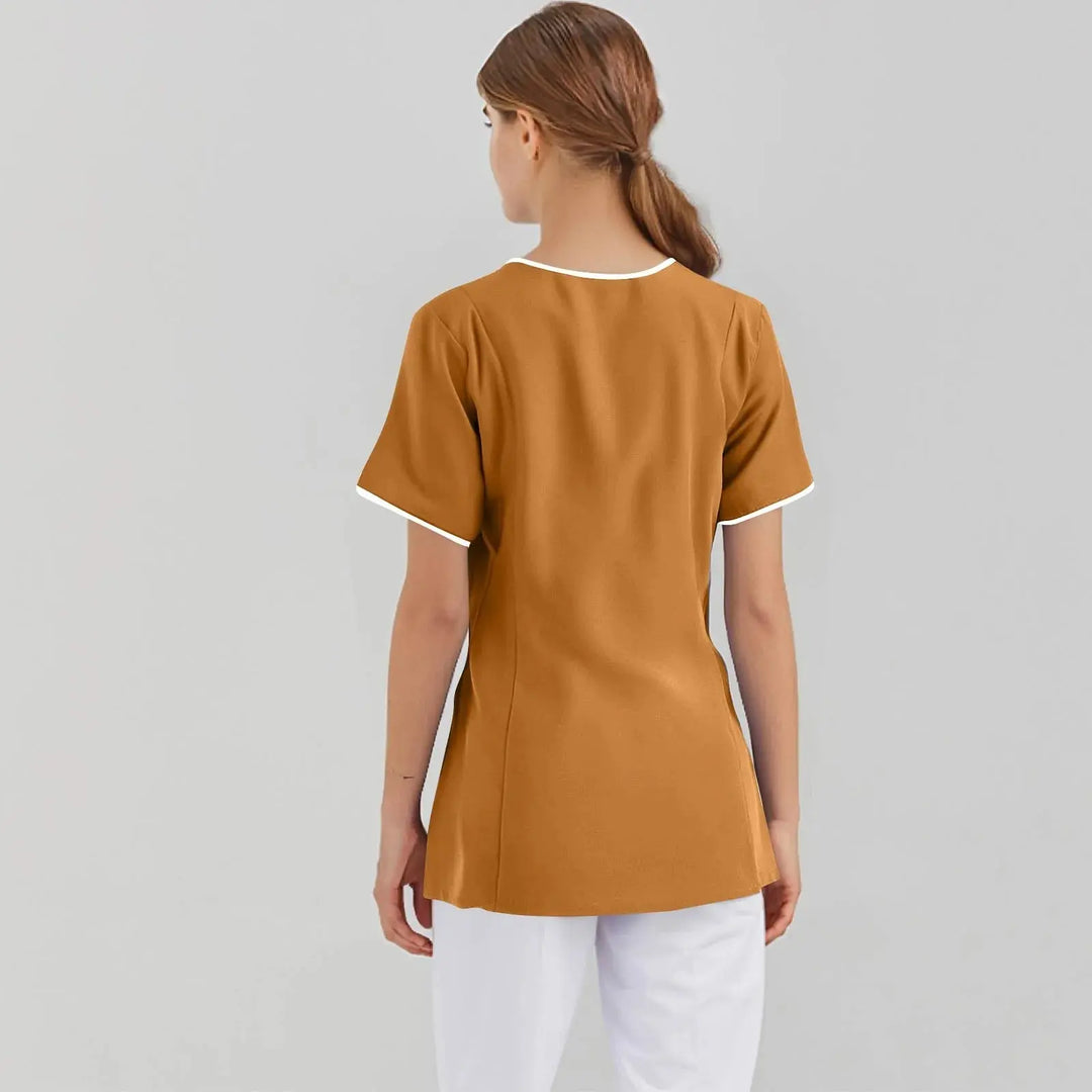 Filipina Medical Elite ISHOWTIENDA - Ergonomic Short Sleeve Clinical Uniform with V-Neck CJdropshipping