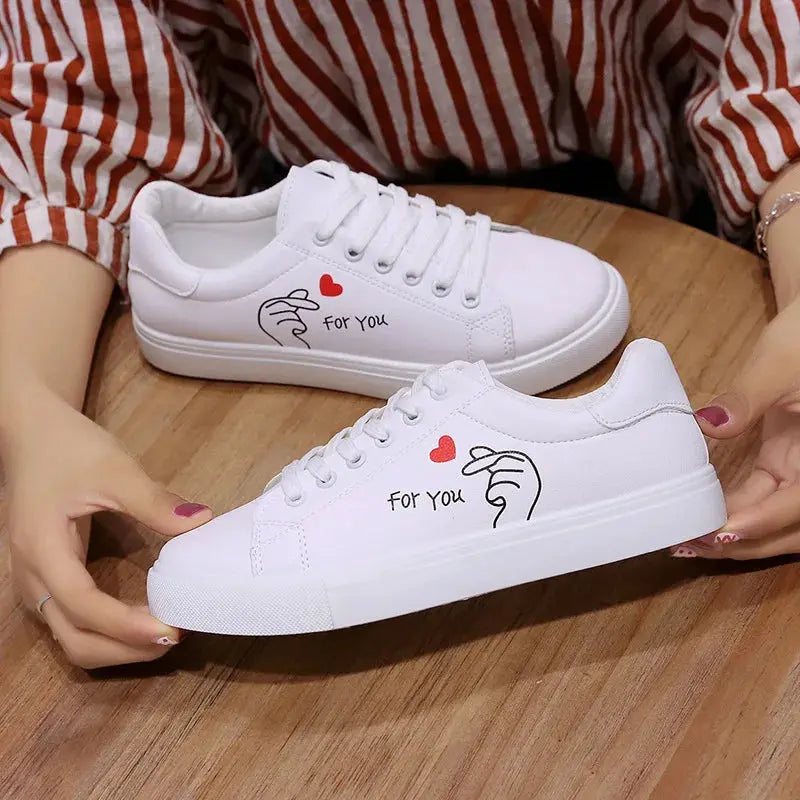 Fashionable white breathable running shoes for women, new casual lace-up shoes with embroidered flowers for spring and autumn MedSurgery Store For Digital Health