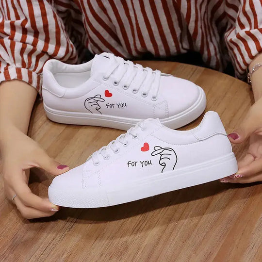 Fashionable white breathable running shoes for women, new casual lace-up shoes with embroidered flowers for spring and autumn MedSurgery Store For Digital Health