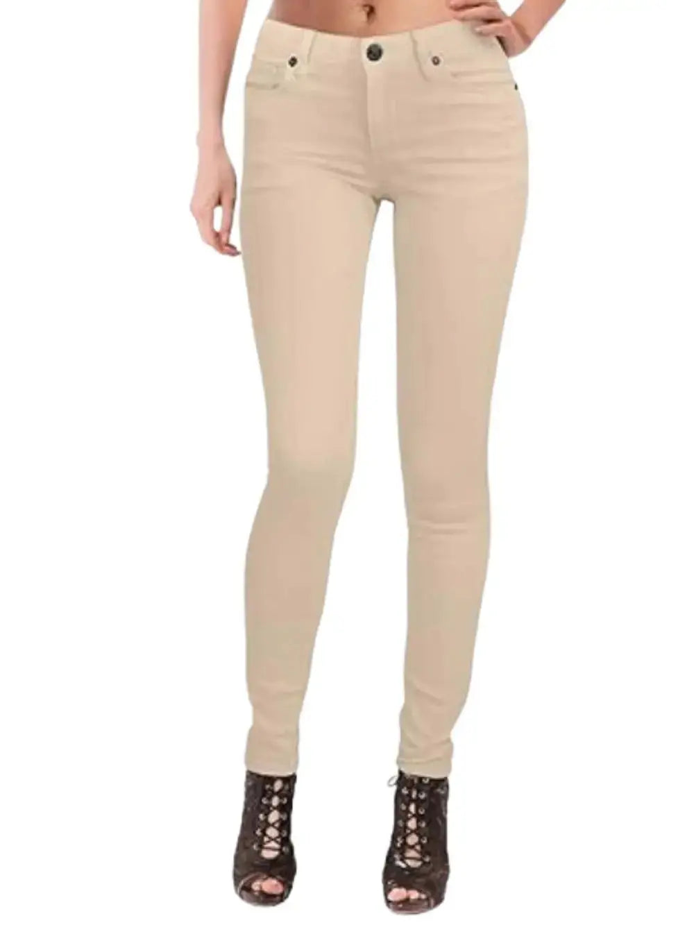 Women's cotton stretch jeans, casual pants, white, ultra-stretchy, comfortable, for work MedSurgery Store For Digital Health