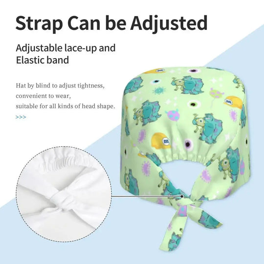 Customized adjustable work cap with Monsters University cartoon, surgical cap for men and women, surgical cap for nursing, doctor and surgeon MedSurgery Store For Digital Health