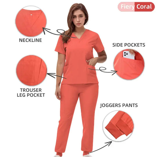 2025 new v-neck nursing scrubs, jogging pants, surgical scrubs sets, dentist nursing scrubs, hospital scrubs, hospital scrubs S21 MedSurgery Store For Digital Health