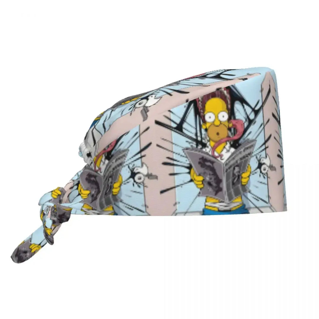 Customized The Simpsons Cartoon Cartoon Medical Staff Scrubs Hat Men Women Doctor Nursing Surgical Scrub Caps MedSurgery Store For Digital Health