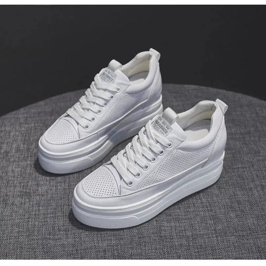 chaussures ete femme espadrille femme basket femme compensé Women's casual sneakers, breathable and comfortable white shoes with 8CM heels, platform height rise, Fall, 2022 MedSurgery Store For Digital Health