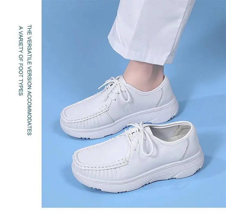 STRONGSHEN, white platform shoes, women's nursing shoes, light and comfortable casual work shoes, women's fashion slip-on shoes MedSurgery Store For Digital Health