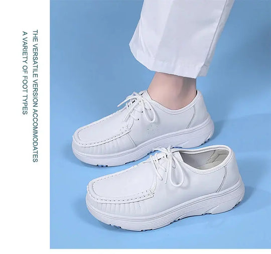STRONGSHEN, white platform shoes, women's nursing shoes, light and comfortable casual work shoes, women's fashion slip-on shoes MedSurgery Store For Digital Health